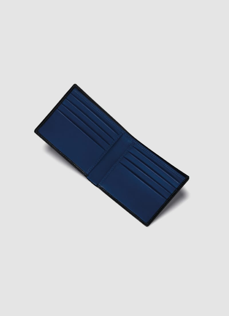 Language Shoes-Men-Ian Slimfold Wallet-Premium Leather-Blue Colour-Leather Accessories