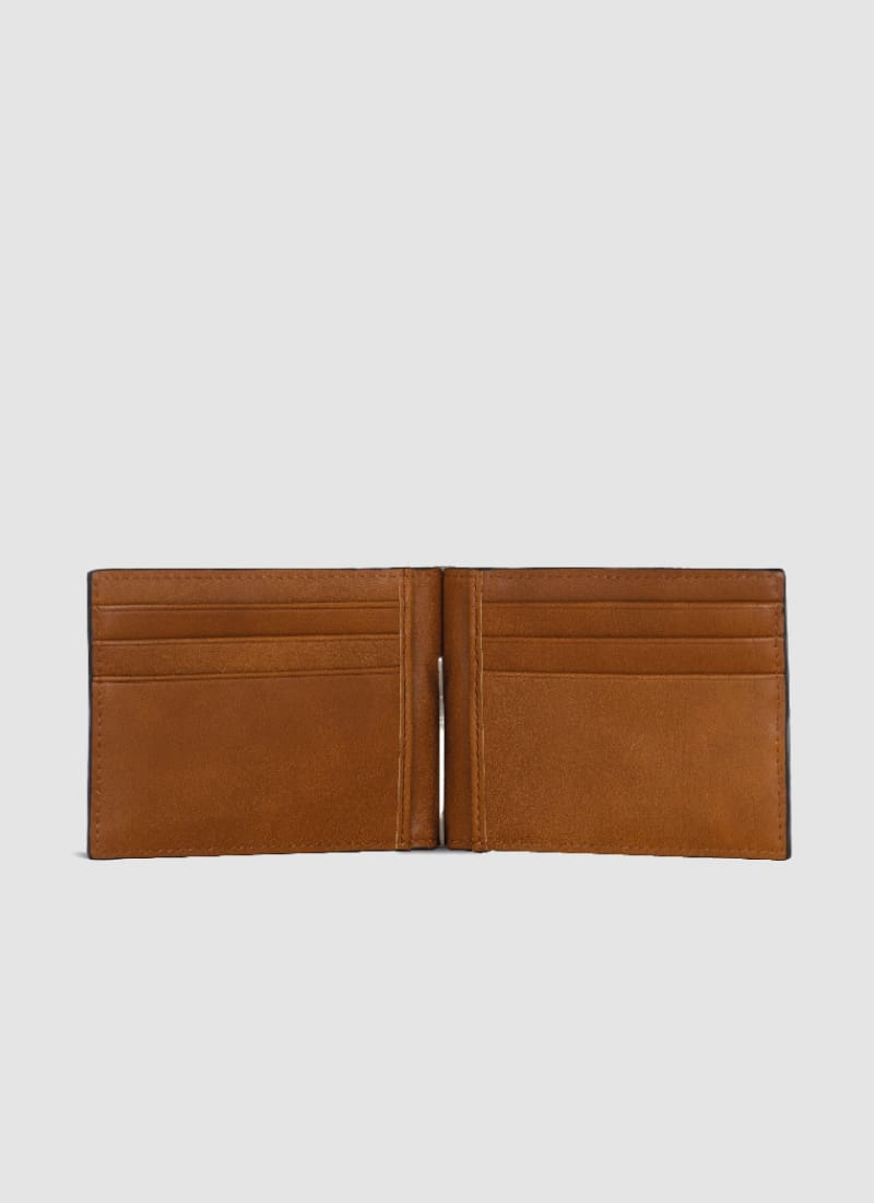 Language Shoes-Men-Wright Laser Money Clip-Premium Leather-Brown Colour-Leather Accessories