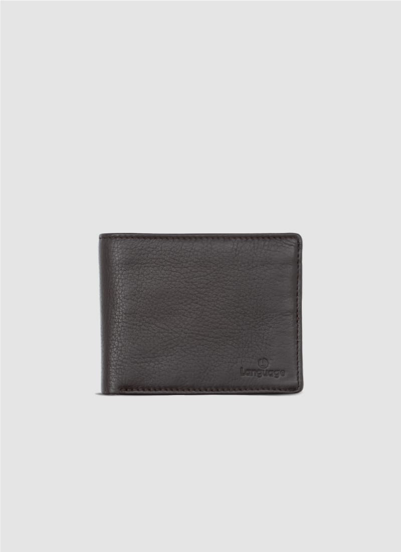 Language Shoes-Men-Dean Bi-fold Wallet-Premium Leather-Brown Colour-Leather Accessories
