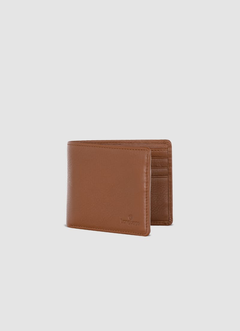 Language Shoes-Men-Dean Bi-fold Wallet-Premium Leather-Tan Colour-Leather Accessories