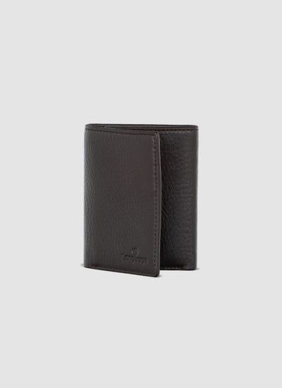 Language Shoes-Men-Woods Milled Trifold Wallet-Premium Leather-Brown Colour-Leather Accessories