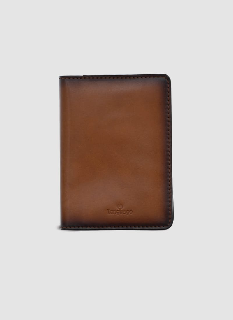 Language Shoes-Men-Pharrel Passport Holder-Premium Leather-Tan Colour-Leather Accessories