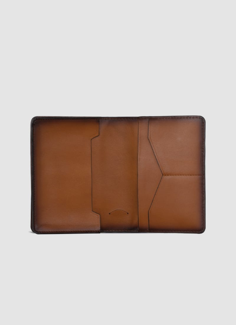 Language Shoes-Men-Pharrel Passport Holder-Premium Leather-Tan Colour-Leather Accessories