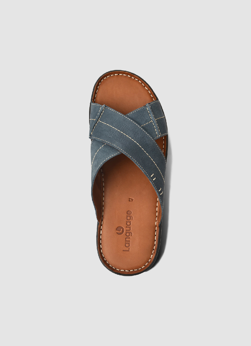 Language Shoes-Men-Gravity Sandal-Premium Leather-Navy Colour-Sandal