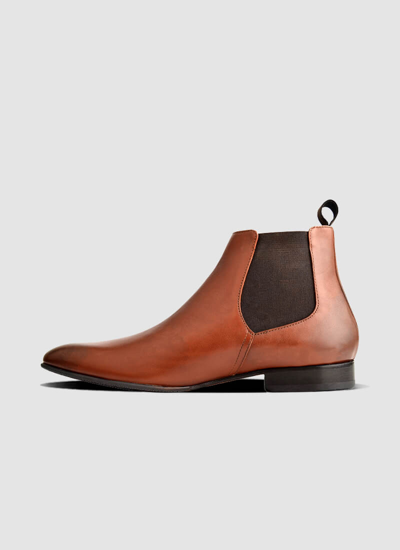 Language Shoes-Men-Nick Boot-Premium Leather-Tan Colour-Boot