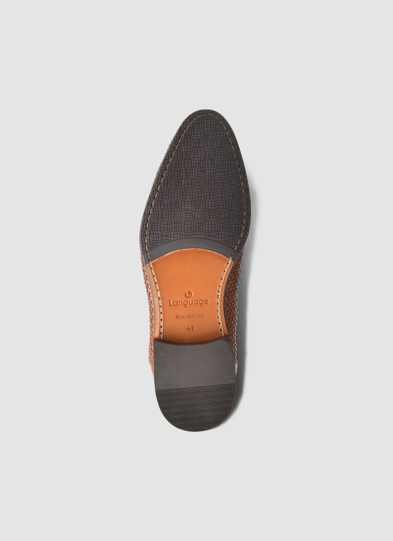 Language Shoes-Men-Vincent Derby-Premium Leather-Tan Colour-Formal Shoe