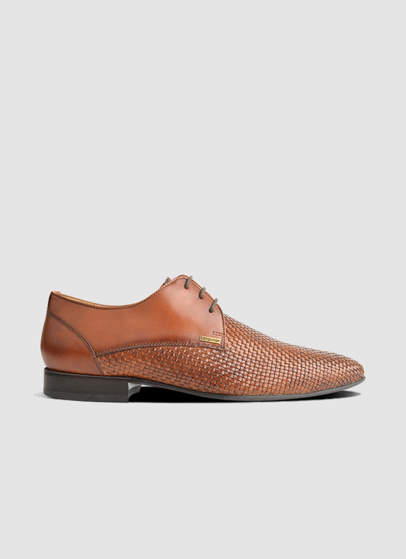 Language Shoes-Men-Vincent Derby-Premium Leather-Tan Colour-Formal Shoe