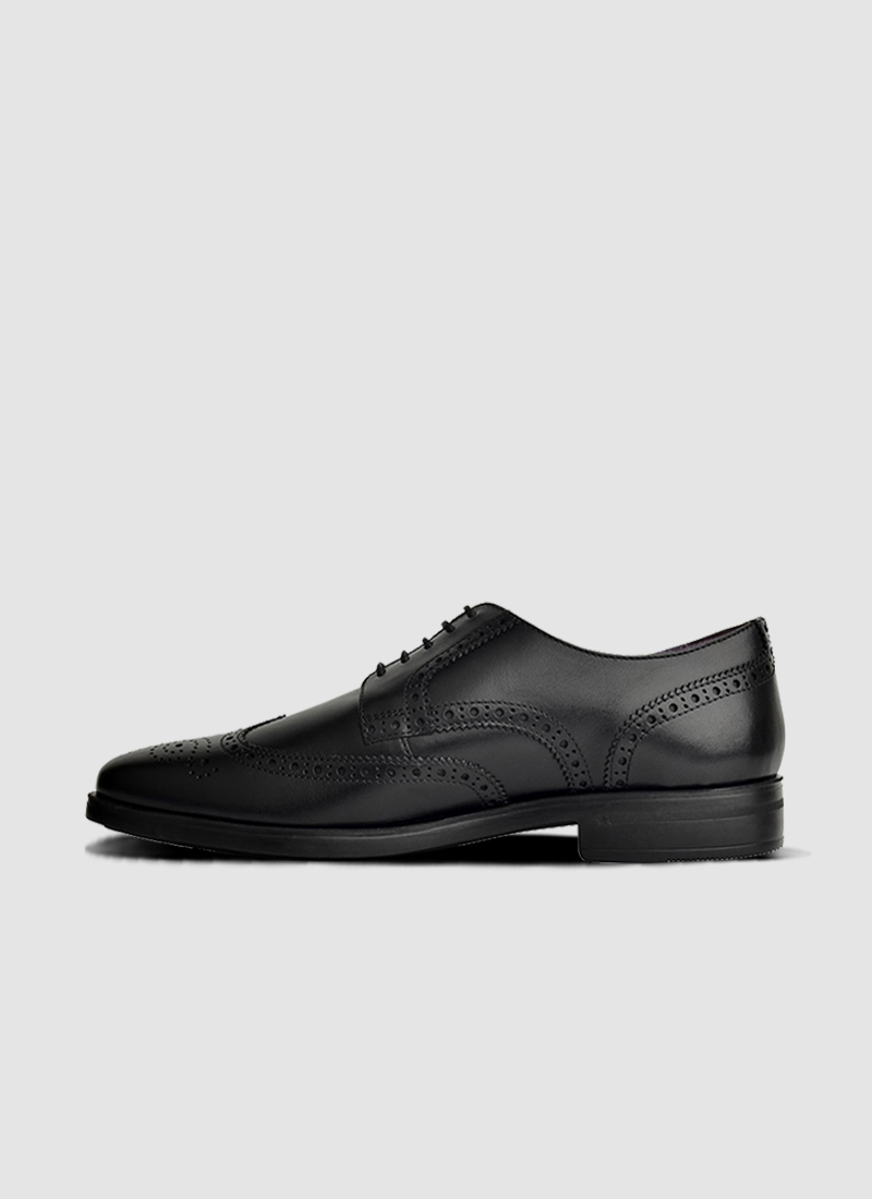 Language Shoes-Men-Ash Derby-Premium Leather-Black Colour-Formal Shoe