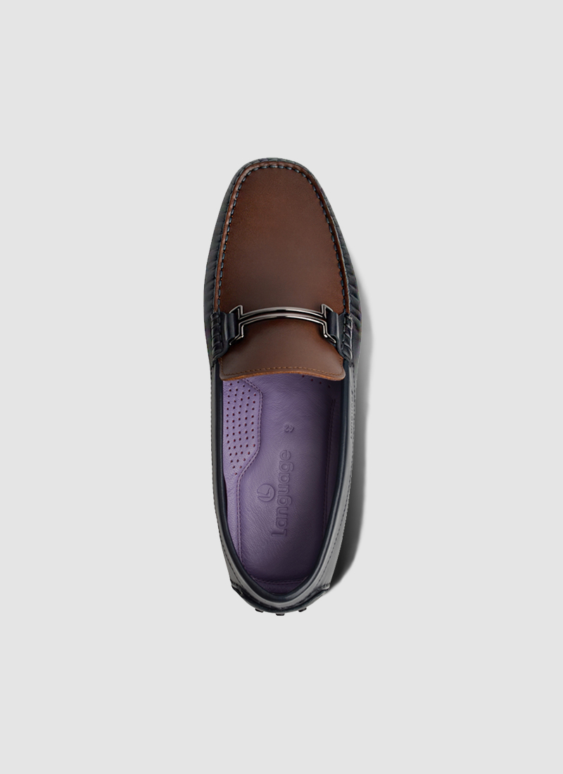 Language Shoes-Men-Code Driver-Premium Leather-Navy Colour-Casual Shoe