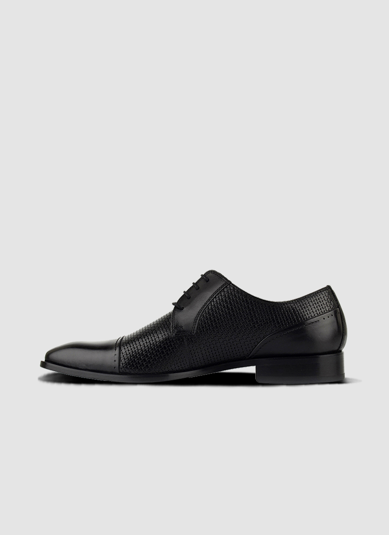 Language Shoes-Men-Marchio Derby-Premium Leather-Black Colour-Formal Shoe