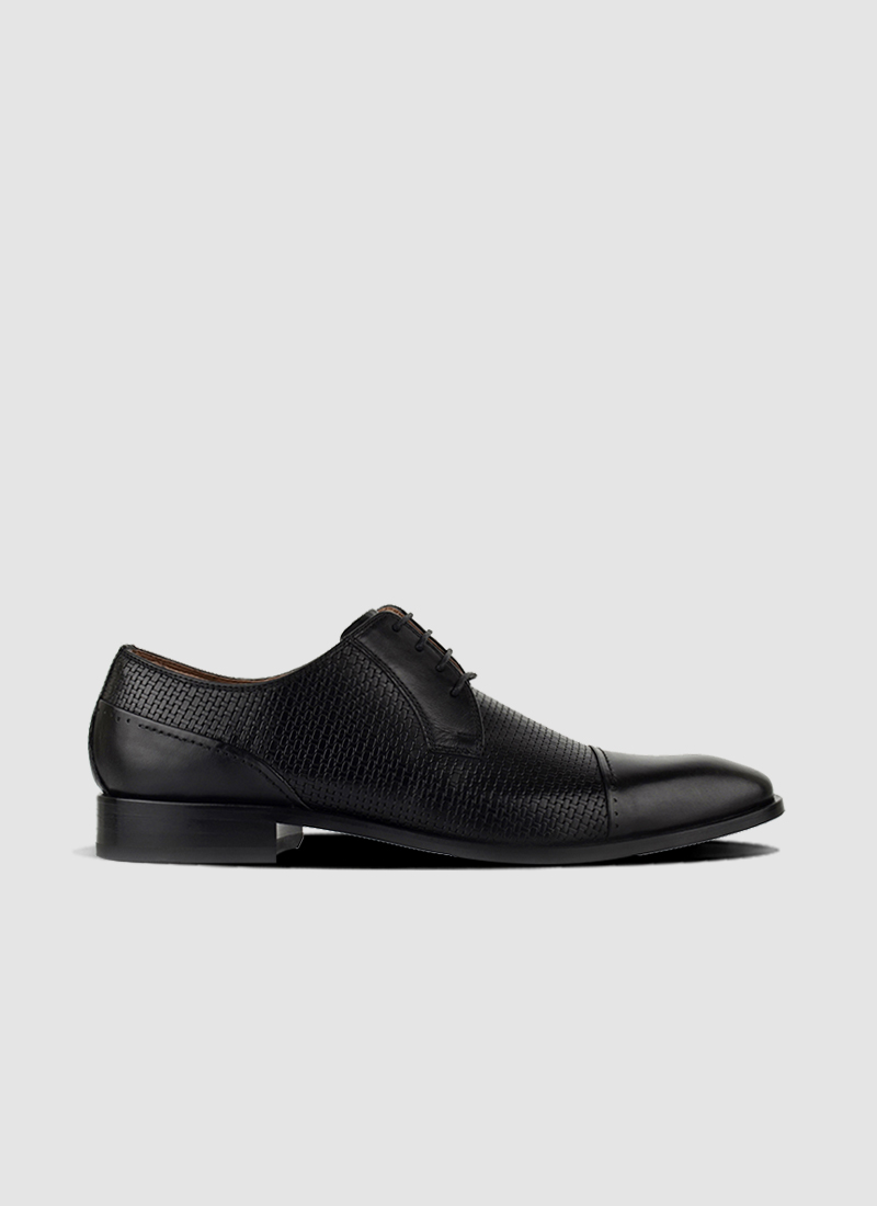 Language Shoes-Men-Marchio Derby-Premium Leather-Black Colour-Formal Shoe