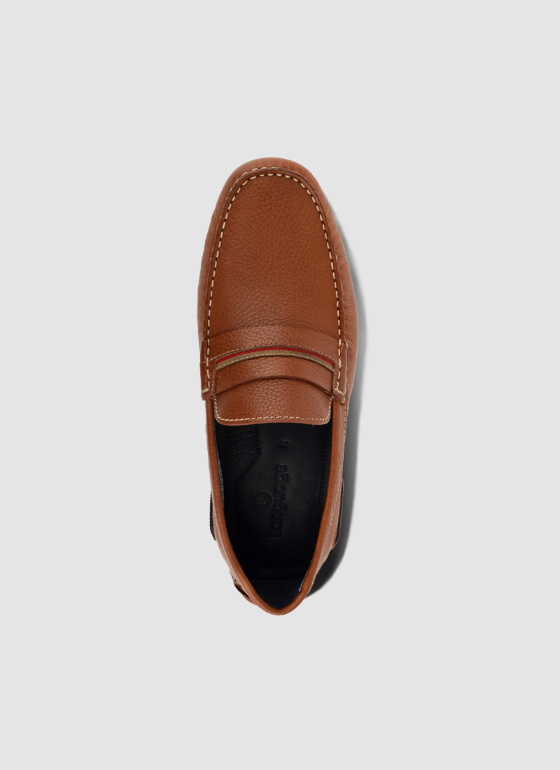 Language Shoes-Men-Samen Driver-Premium Leather-Tan Colour-Casual Shoe