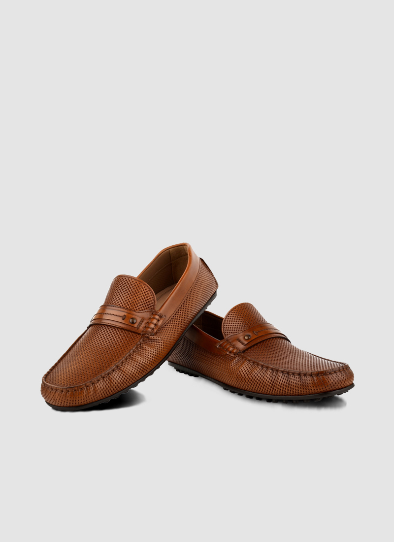 Language Shoes-Men-Knack Driver-Premium Leather-Brown Colour-Casual Shoe