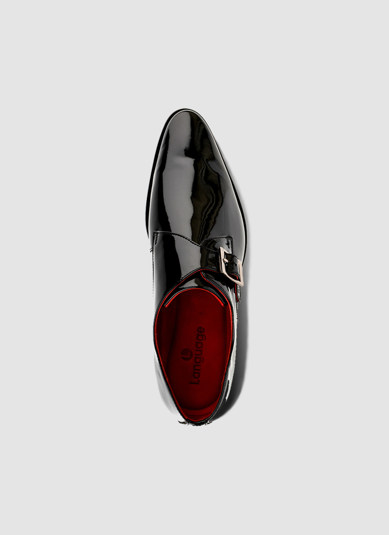 Language Shoes-Men-Ardent Monk-Premium Leather-Black Colour-Formal Shoe