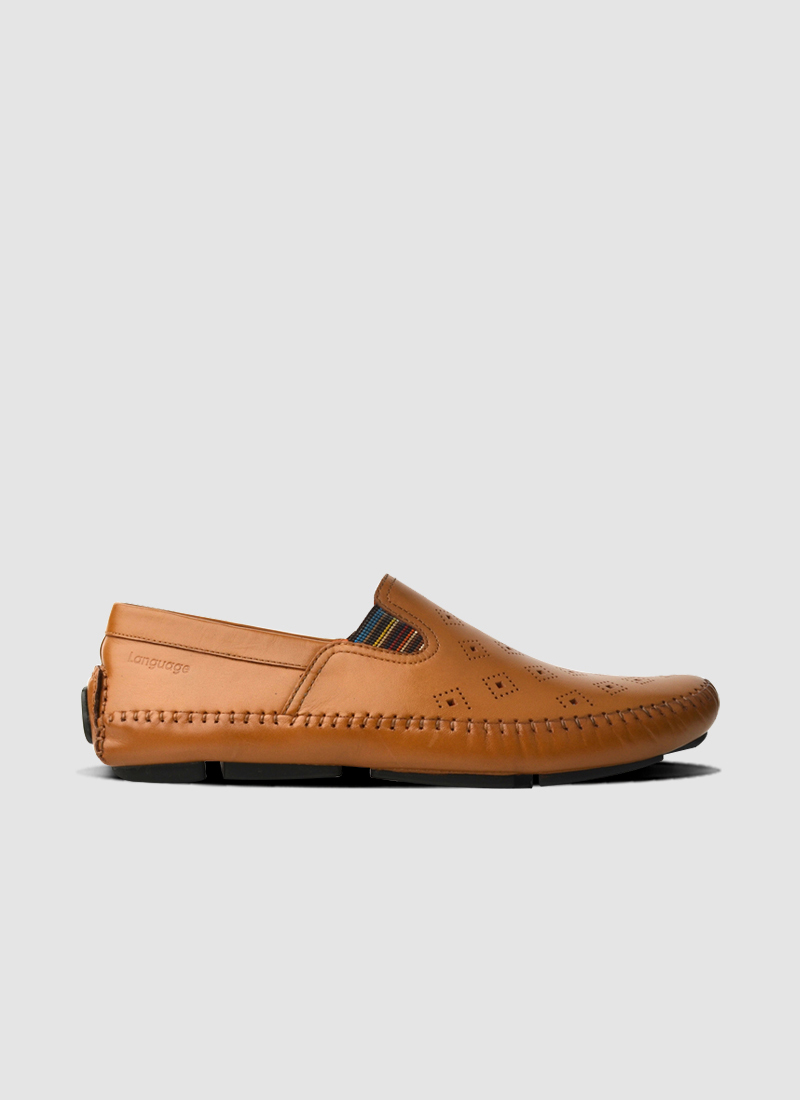 Language Shoes-Men-Drake Driver-Premium Leather-Tan Colour-Casual Shoe