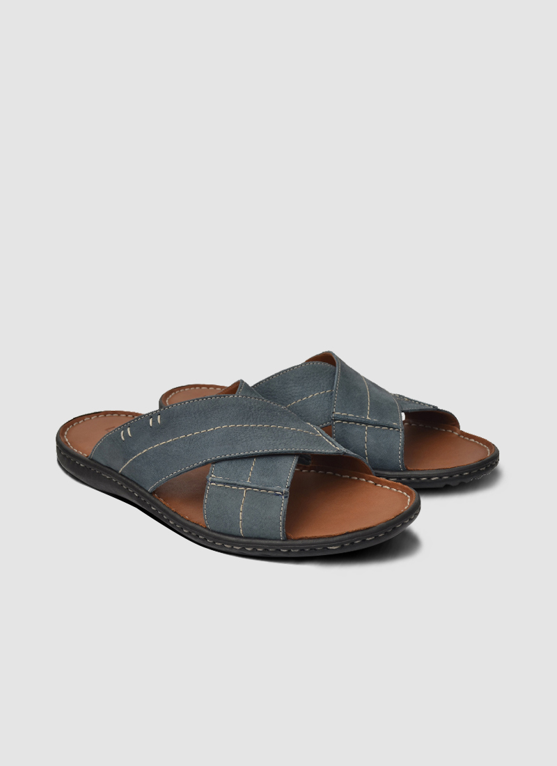 Language Shoes-Men-Gravity Sandal-Premium Leather-Navy Colour-Sandal