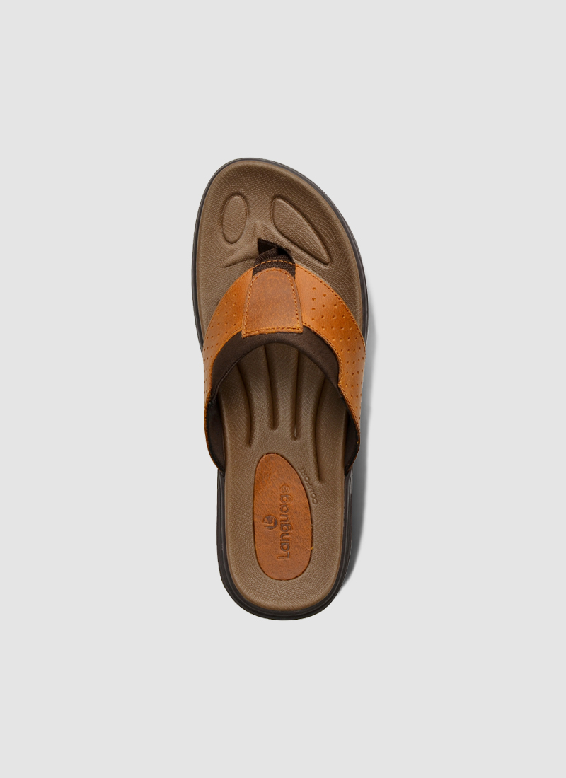 Language Shoes-Men-Zev Sandal-Premium Leather-Tan Colour-Sandal