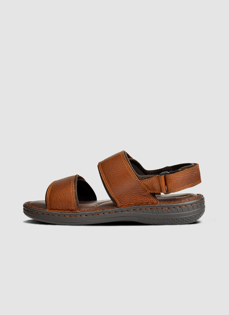 Language Shoes-Men-Joey Sandal-Premium Leather-Tan Colour-Sandal