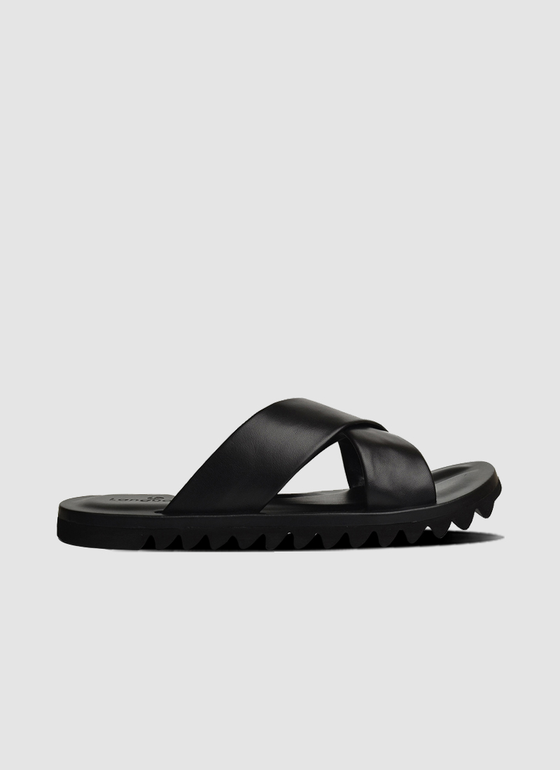 Language Shoes-Men-Ben Sandal-Premium Leather-Black Colour-Sandal