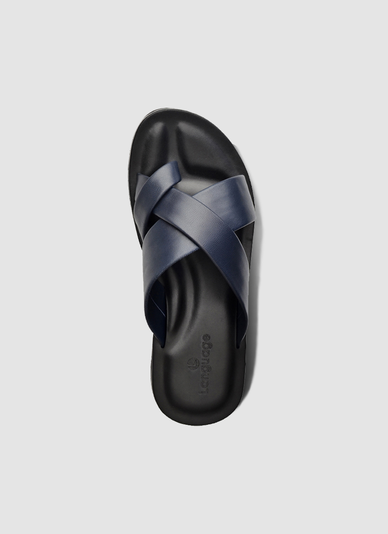 Language Shoes-Men-Liam Sandal-Premium Leather-Navy Colour-Sandal