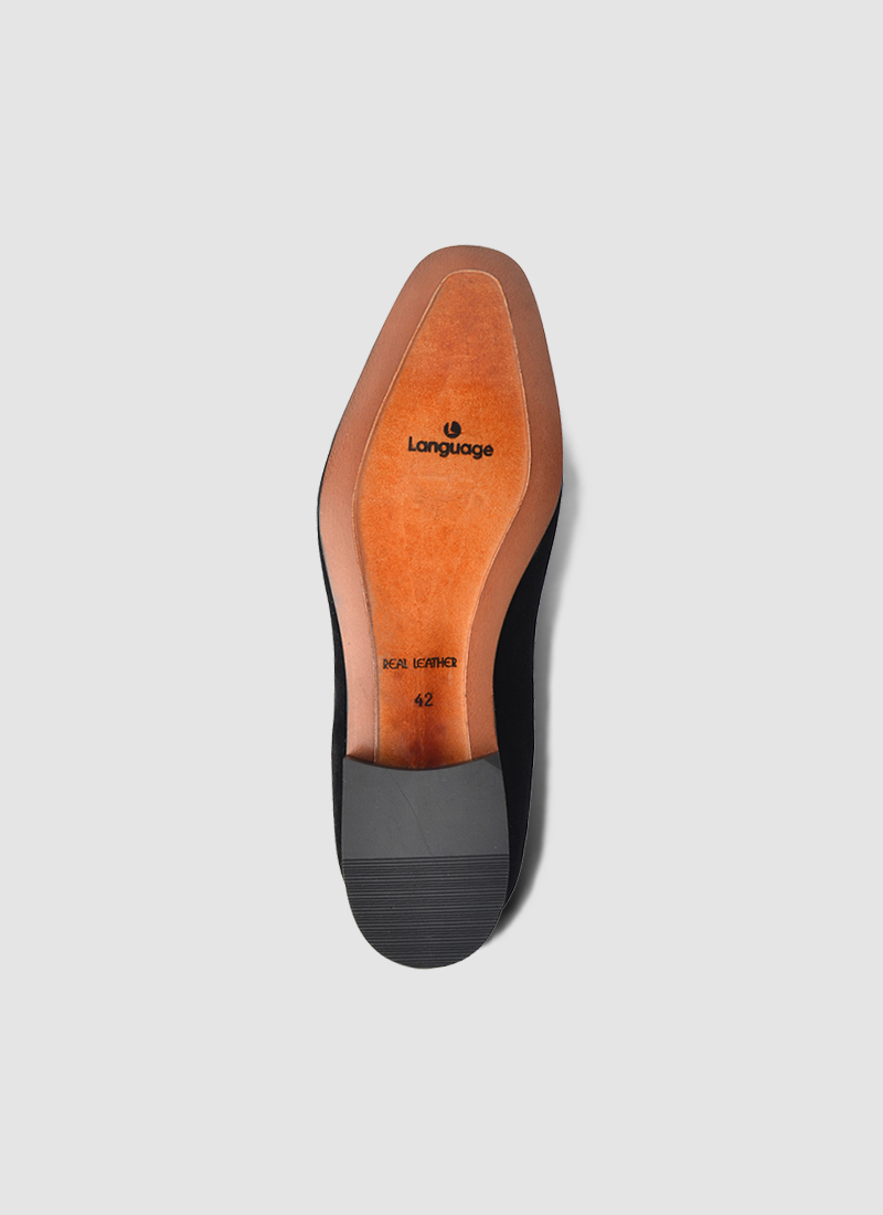 Language Shoes-Men-Joker Loafer-Fabric-Black Colour-Formal Shoe