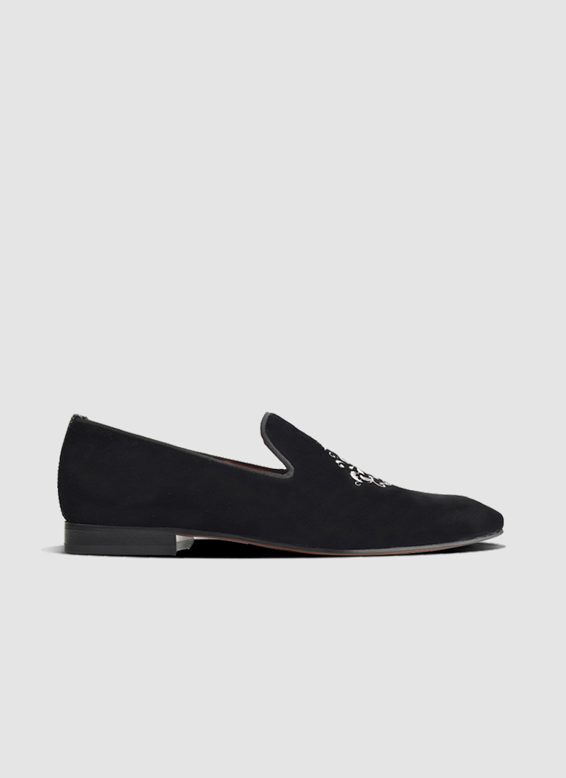 Language Shoes-Men-Joker Loafer-Fabric-Black Colour-Formal Shoe