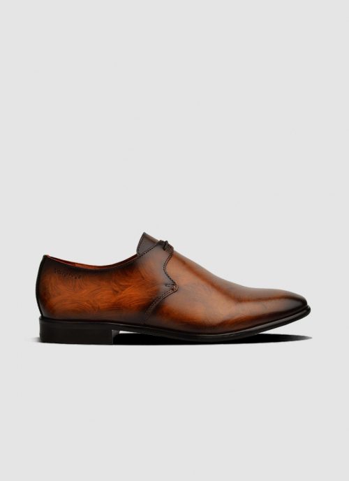 Language Shoes-Men-Fisher Derby-Premium Leather-Tan Colour-Formal Shoe