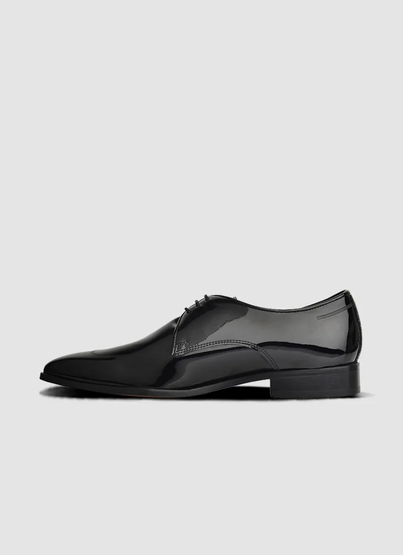 Language Shoes-Men-Zee Derby-Premium Leather-Black Colour-Formal Shoe