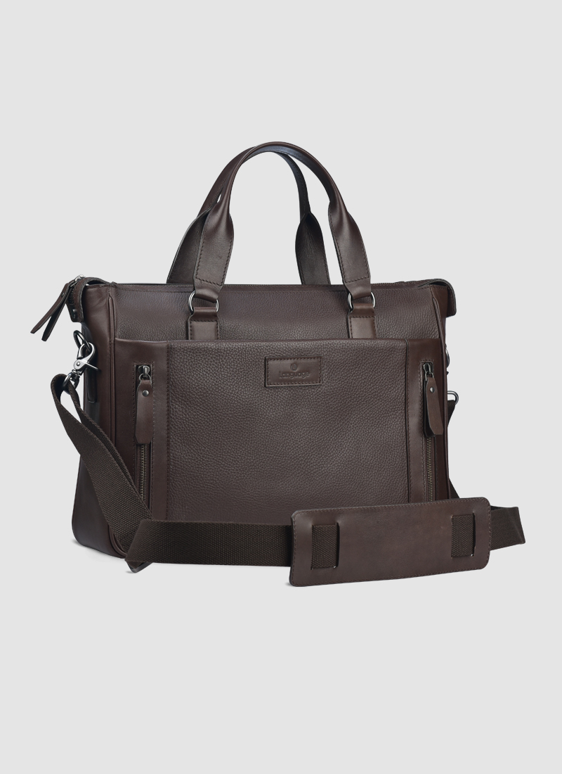 Language Shoes-Men-Mexico Laptop Bag-Premium Leather-Brown Colour-Leather Accessories