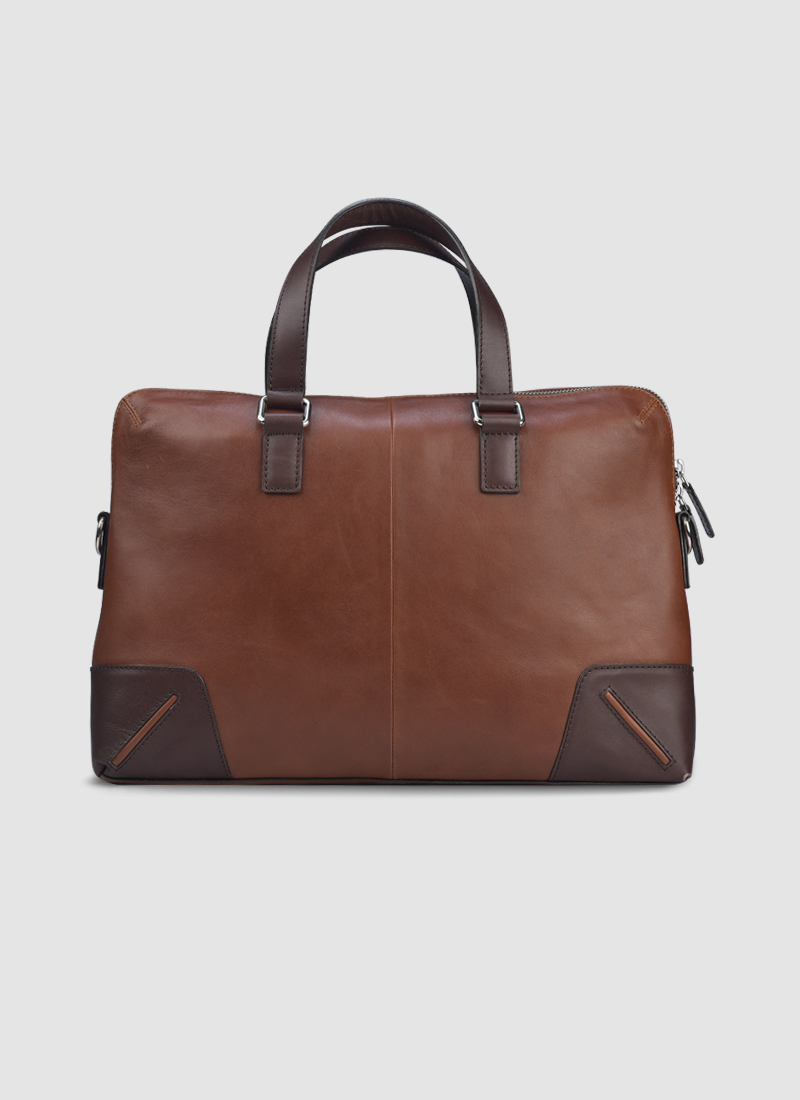 Language Shoes-Men-Bonzo Laptop Bag-Premium Leather-Brown Colour-Leather Accessories