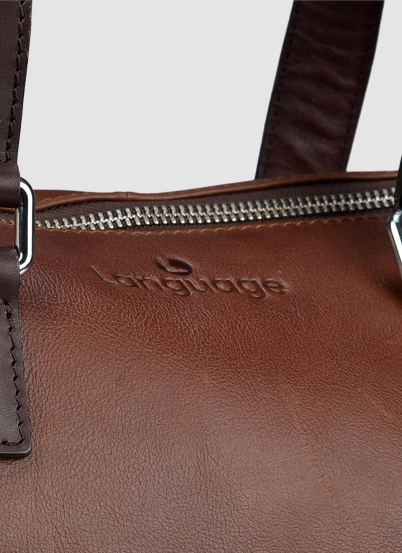 Language Shoes-Men-Bonzo Laptop Bag-Premium Leather-Brown Colour-Leather Accessories