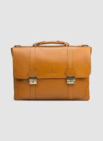 Language Shoes-Men-Jones Briefcase-Premium Leather-Tan Colour-Leather Accessories