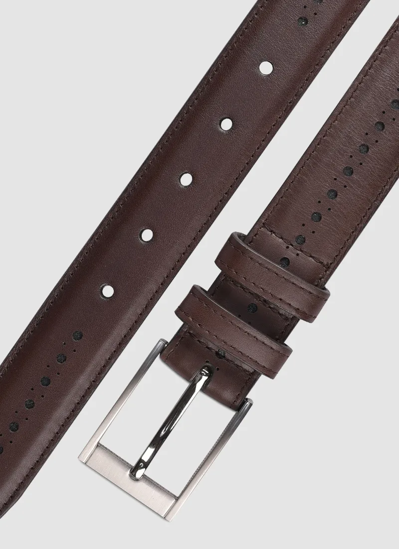 Language Shoes-Men-Gary Belt-Premium Leather-Brown Colour-Belt