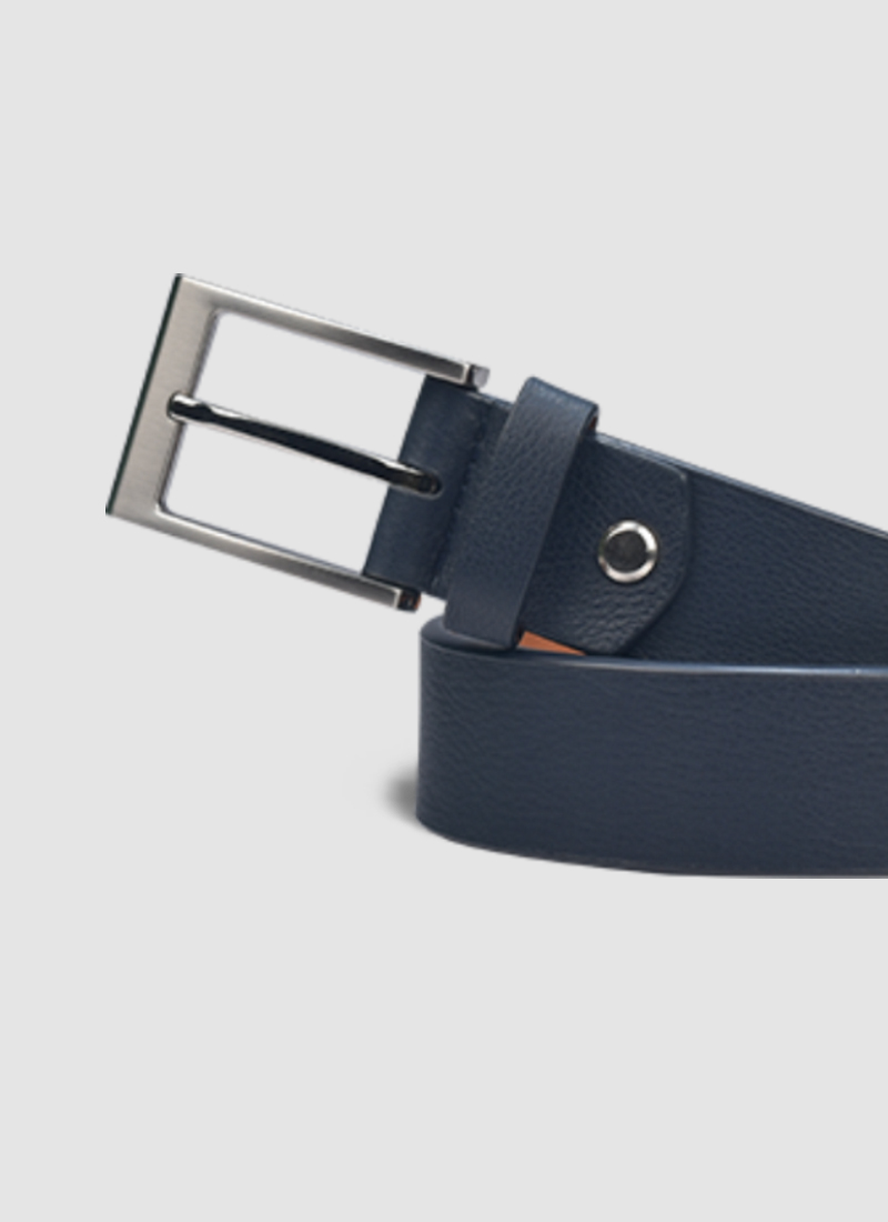 Language Shoes-Men-Troye Belt-Premium Leather-Navy Colour-Belt