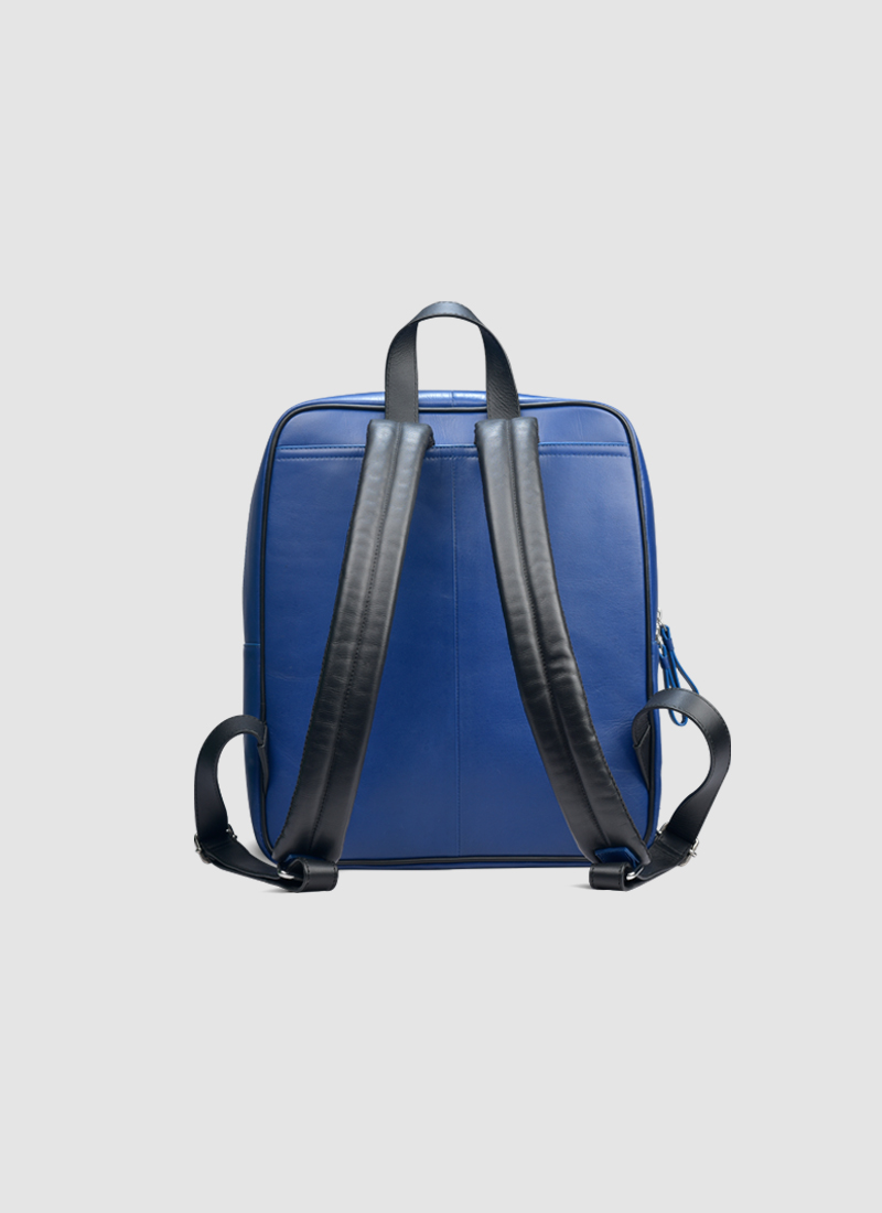 Language Shoes-Men-Sporty Backpack-Premium Leather-Blue Colour-Leather Accessories