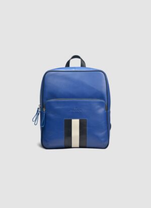 Language Shoes-Men-Sporty Backpack-Premium Leather-Blue Colour-Leather Accessories