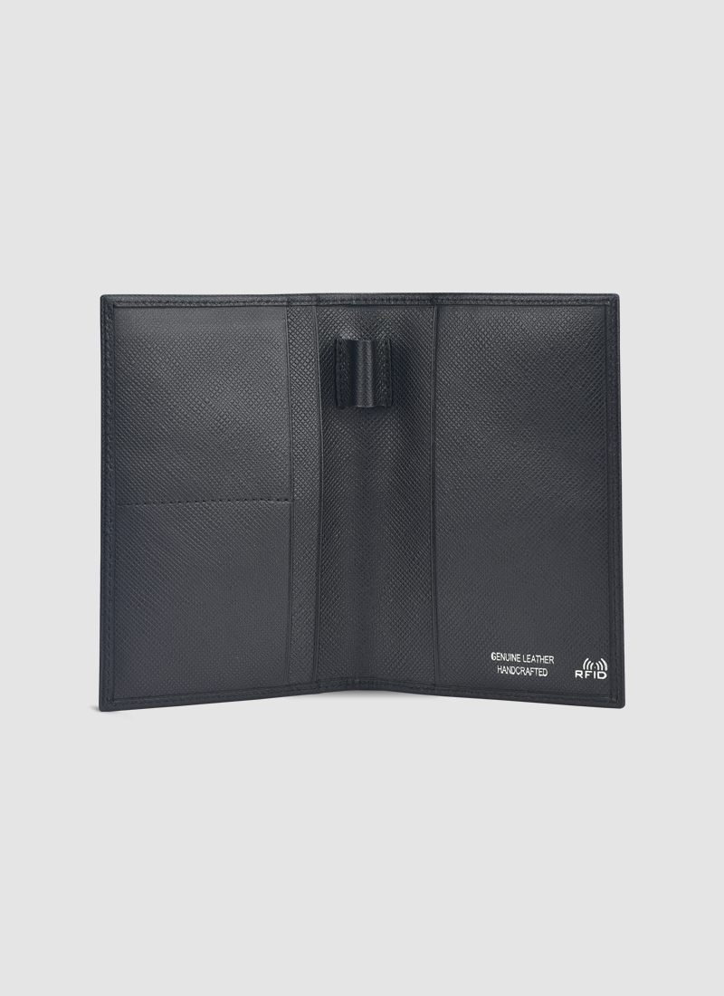 Language Shoes-Men-Moby Passport Holder-Premium Leather-Black Colour-Leather Accessories
