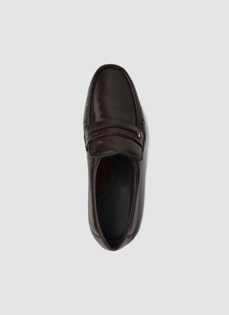 Language Shoes-Men-Gale Moccasin-Premium Leather-Wine Colour-Formal Shoe