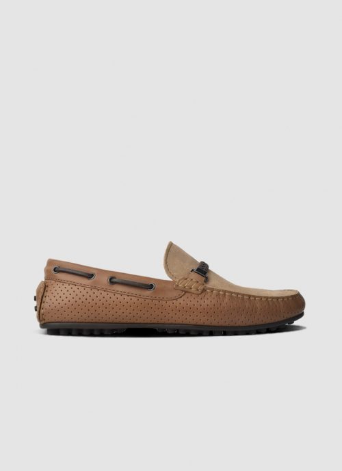 Language Shoes-Men-Shaid Driver-Premium Leather-Taupe Colour-Casual Shoe