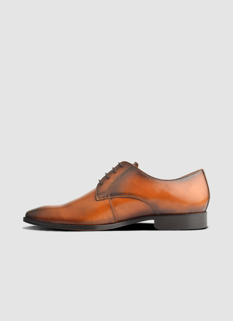 Language Shoes-Men-Dark Derby-Premium Leather-Tan Colour-Formal Shoe