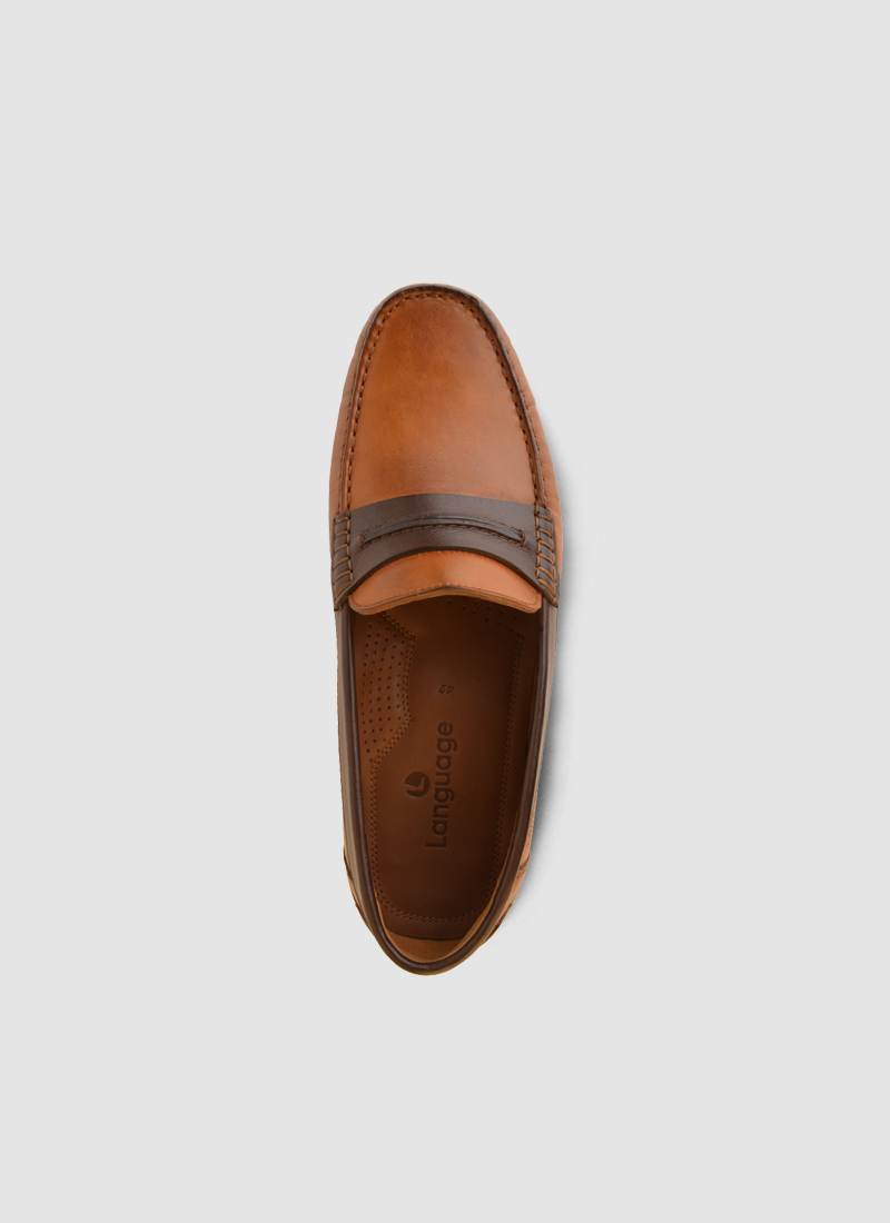 Language Shoes-Men-Cosmo Boat Shoe-Premium Leather-Tan Colour-Casual Shoe