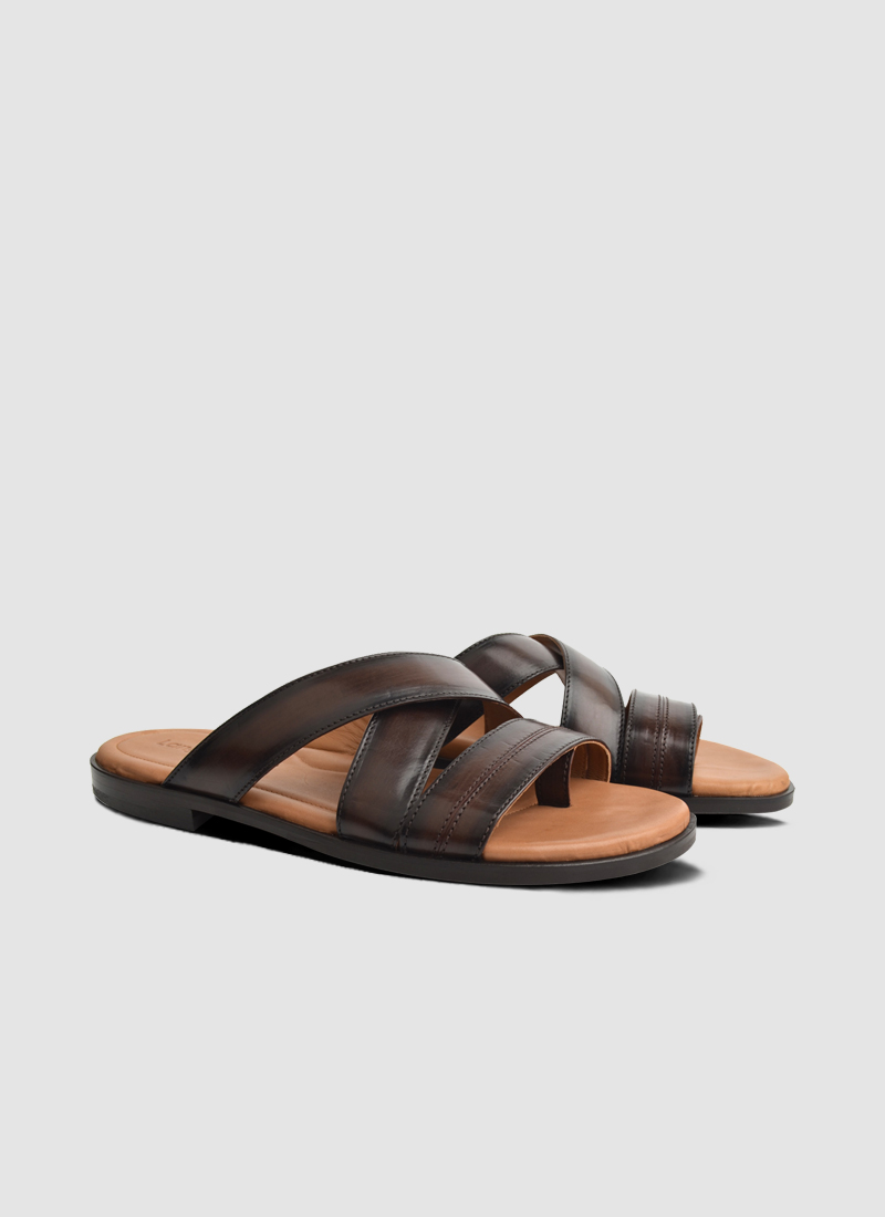 Language Shoes-Men-Timothy Sandal-Premium Leather-Brown Colour-Sandal