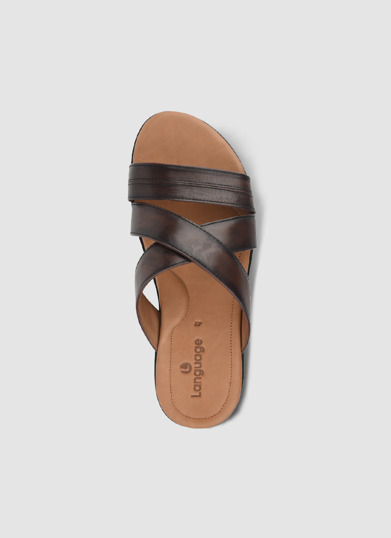 Language Shoes-Men-Timothy Sandal-Premium Leather-Brown Colour-Sandal