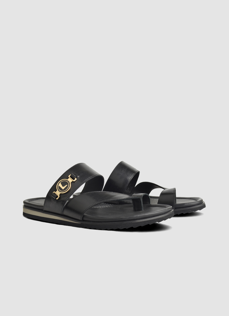 Language Shoes-Men-Gilson Sandal-Premium Leather-Black Colour-Sandal