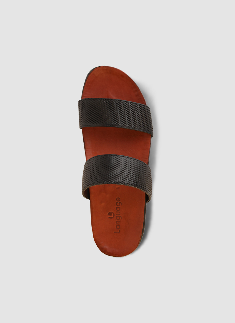 Language Shoes-Men-Terrol Sandal-Premium Leather-Black Colour-Sandal
