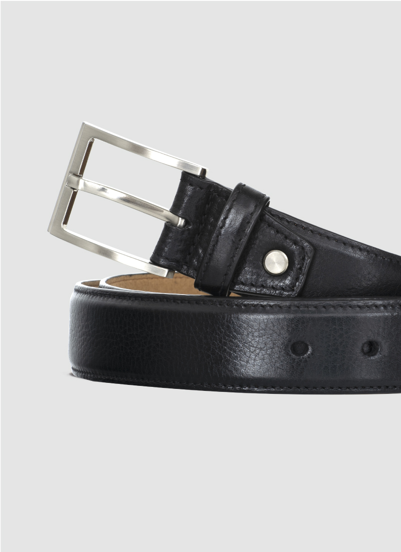 Travis Belt - Genuine milled leather with Nickel finish buckle