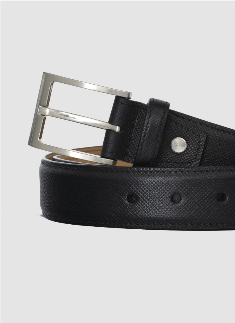 Language Shoes-Men-Lorin Belt-Premium Leather-Black Colour-Belt