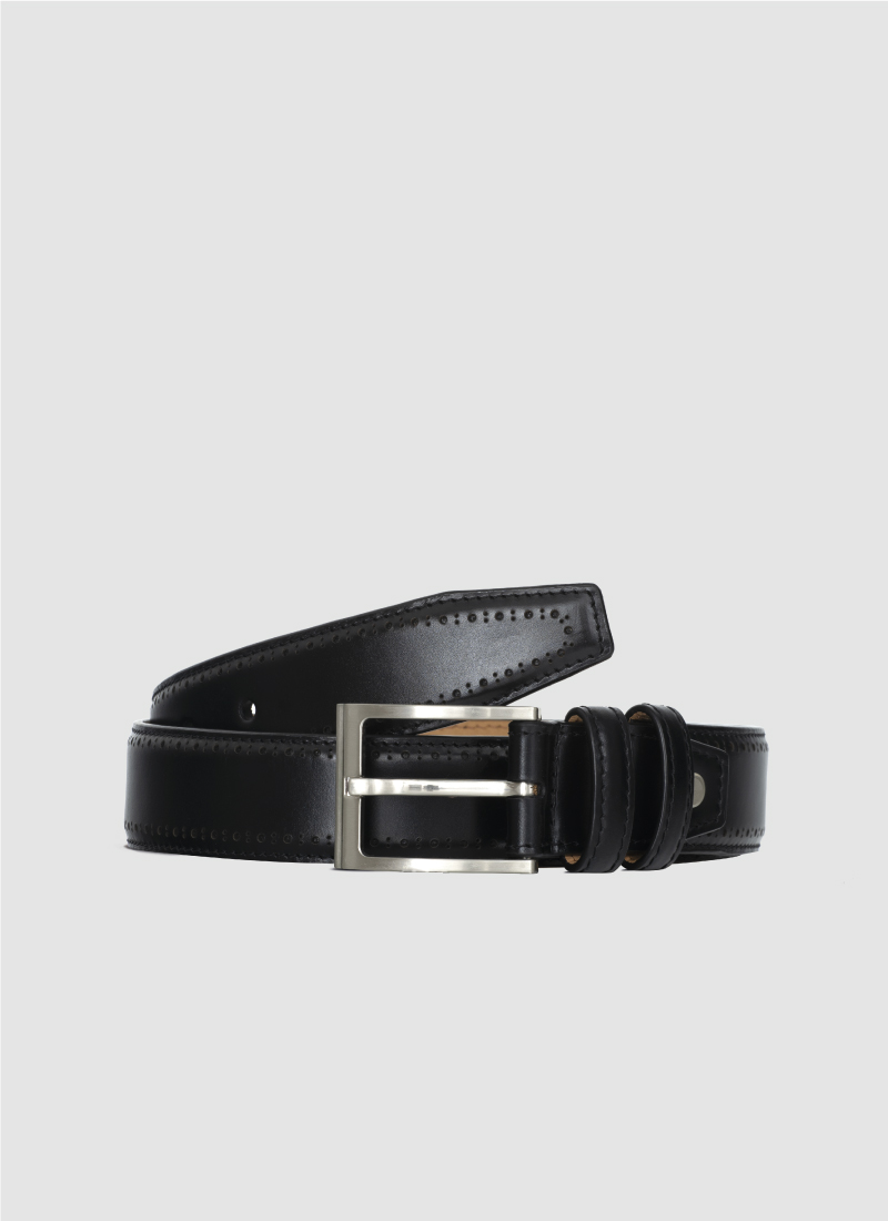Language Shoes-Men-Roger Belt-Premium Leather-Black Colour-Belt