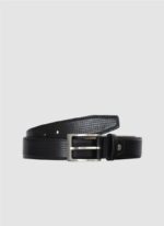Language Shoes-Men-David Belt-Premium Leather-Black Colour-Belt