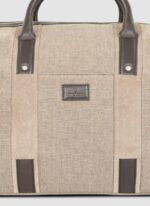 Language Shoes-Men-Explorer Duffle-Combination of Fabric/Leather-Beige Colour-Leather Accessories